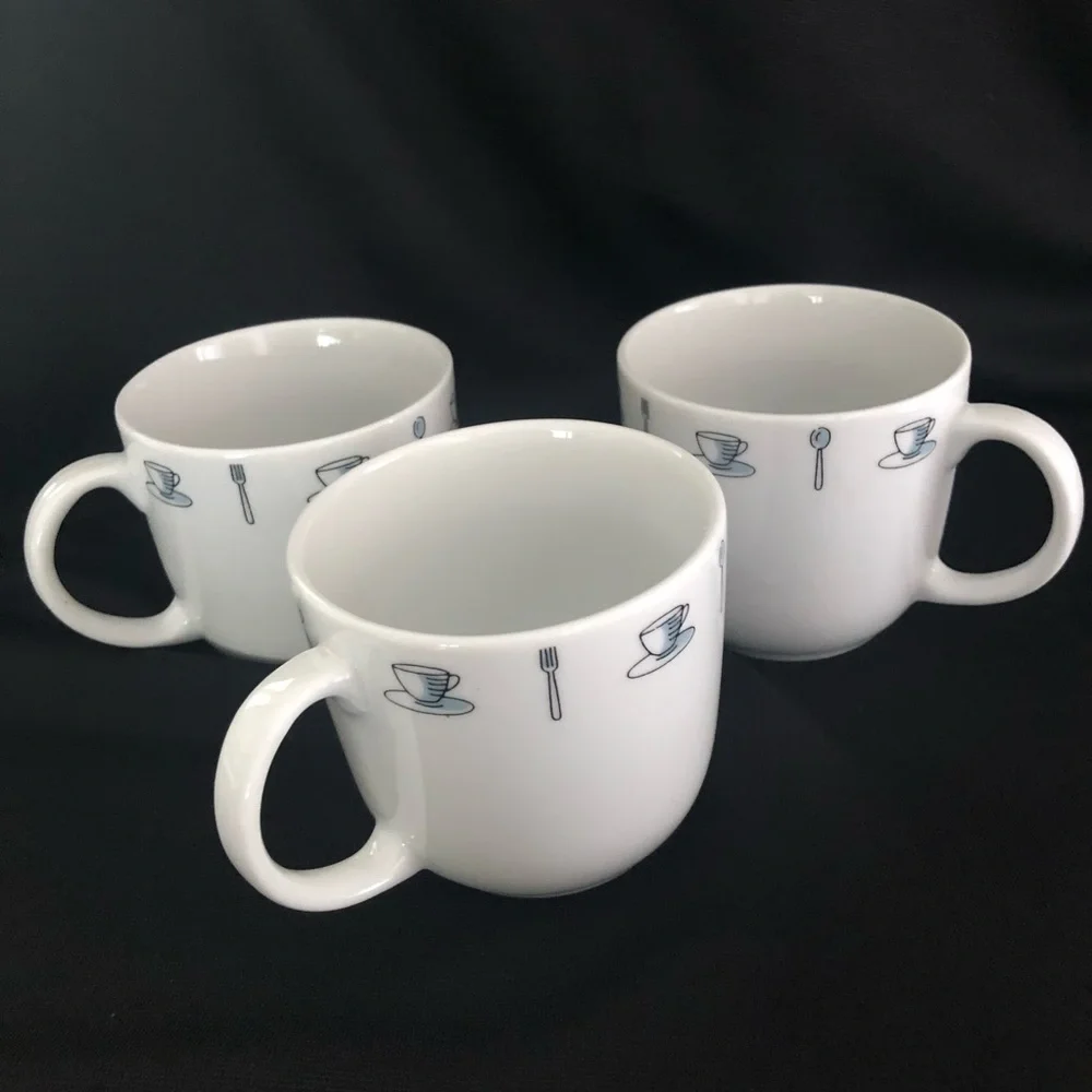 3 Crate&Barrel Coffee Shop Series Mugs Kathleen Wills - Mugs & Utensils Design